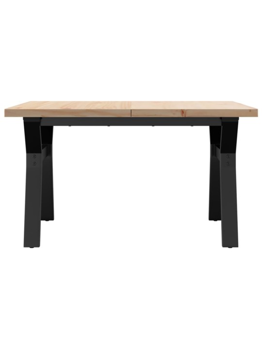 Sohvapöytä y-runko 80x80x45,5 cm täysi mänty ja terästä