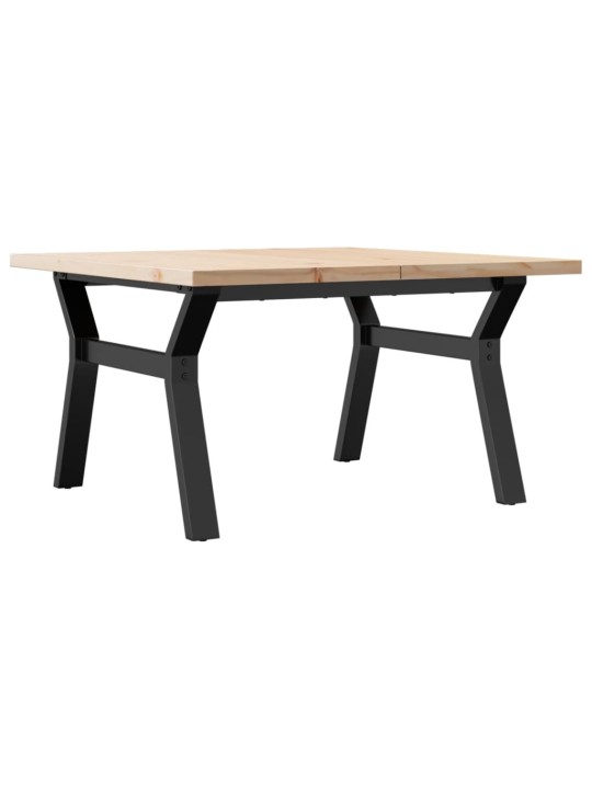Sohvapöytä y-runko 80x80x45,5 cm täysi mänty ja terästä