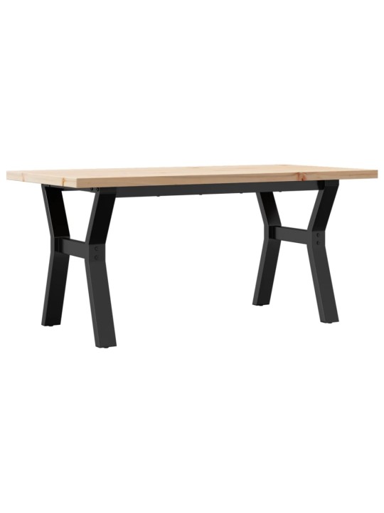 Sohvapöytä y-runko 100x50x45,5 cm täysi mänty ja terästä