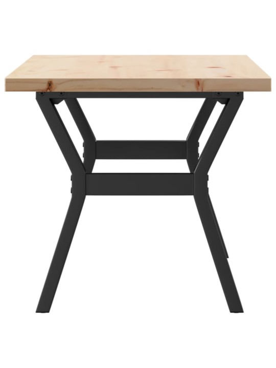 Sohvapöytä y-runko 100x50x45,5 cm täysi mänty ja terästä