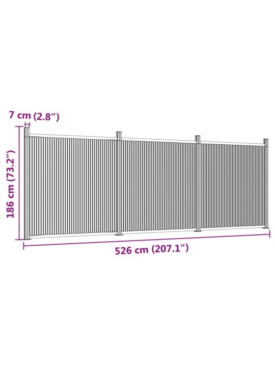 Aitapaneeli harmaa 526x186 cm WPC