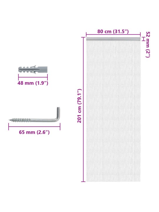 Hyönteisverho oveen 80x201 cm alumiini