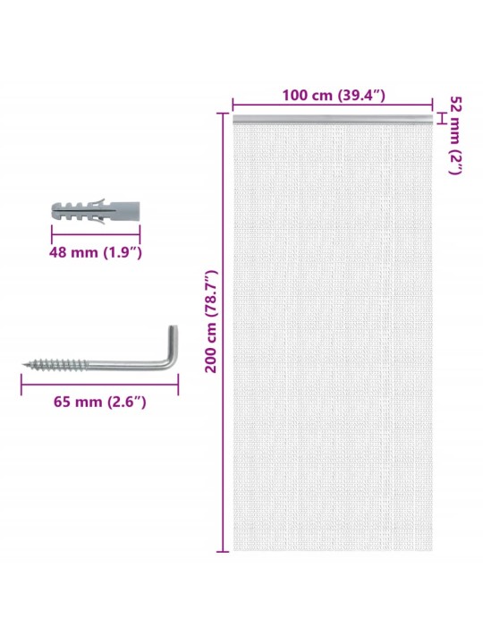 Hyönteisverho oveen 100x200 cm alumiini