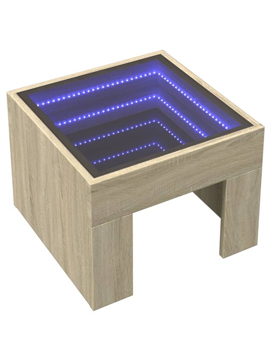 Sohvapöytä Infinity LED-valoilla Sonoma-tammi 40x40x30 cm