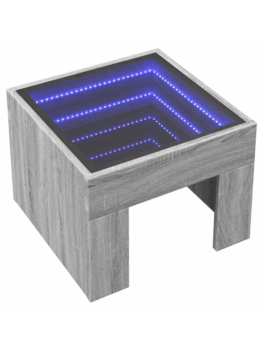 Sohvapöytä Infinity LED-valoilla harmaa Sonoma 40x40x30 cm