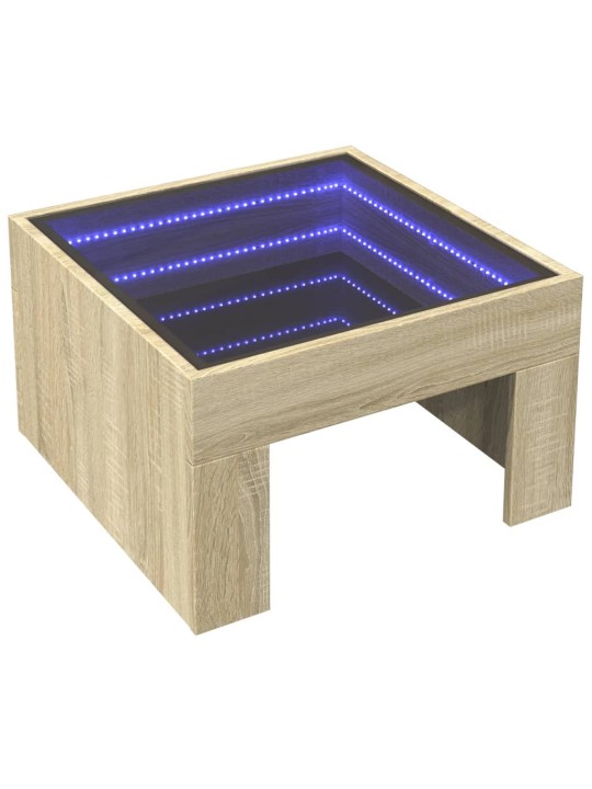 Sohvapöytä Infinity LED-valoilla Sonoma-tammi 50x50x30 cm