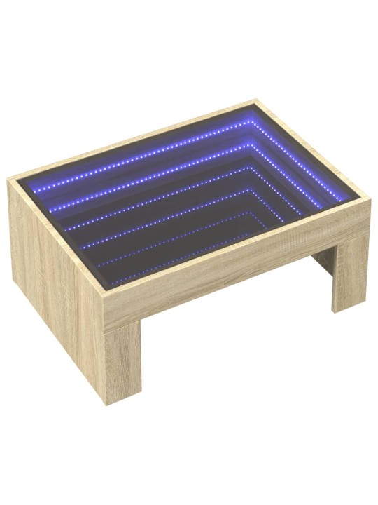 sohvapöytä Infinity LED-valoilla Sonoma-tammi 70x50x30 cm