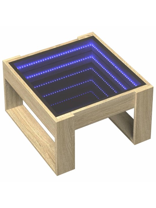 sohvapöytä Infinity LED-valoilla Sonoma-tammi 50x53x30 cm