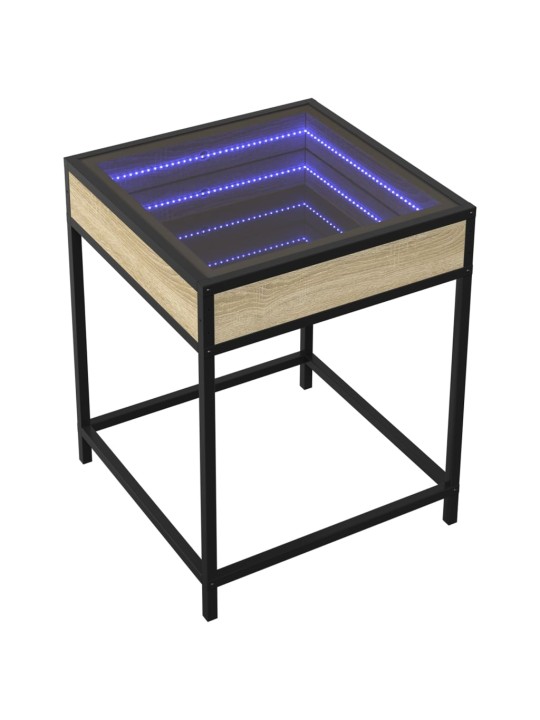 sohvapöytä Infinity LED-valoilla Sonoma-tammi 40x40x51 cm