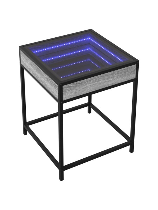 sohvapöytä Infinity LED-valoilla harmaa Sonoma 40x40x51 cm