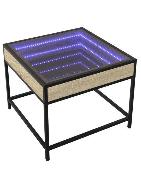 sohvapöytä Infinity LED-valoilla Sonoma-tammi 50x50x41 cm