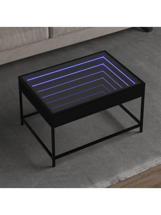 sohvapöytä Infinity LED-valoilla musta 70x50x41 cm