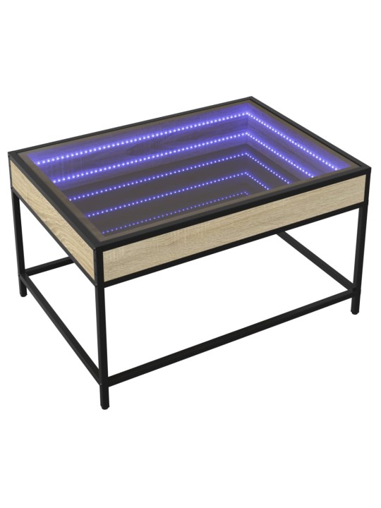 sohvapöytä Infinity LED-valoilla Sonoma-tammi 70x50x41 cm