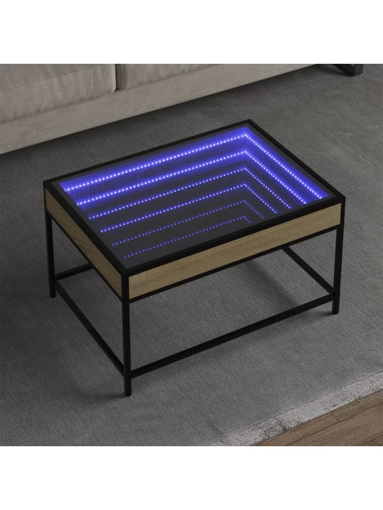 sohvapöytä Infinity LED-valoilla Sonoma-tammi 70x50x41 cm