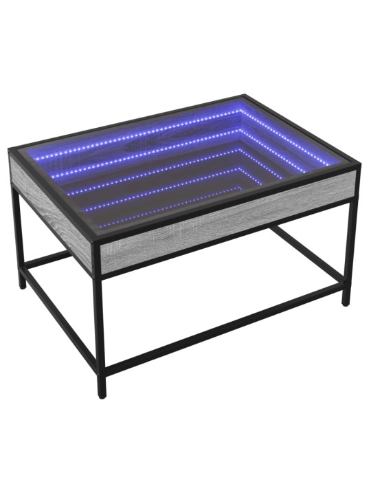 sohvapöytä Infinity LED-valoilla harmaa Sonoma 70x50x41 cm