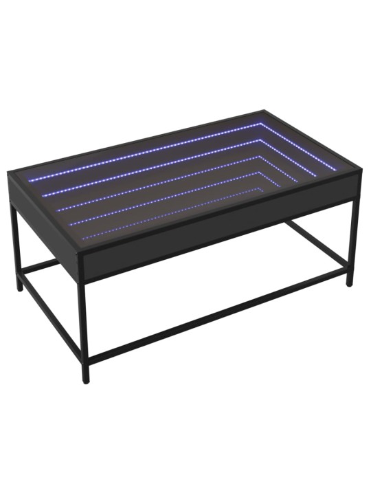 sohvapöytä Infinity LED-valoilla musta 90x50x41 cm