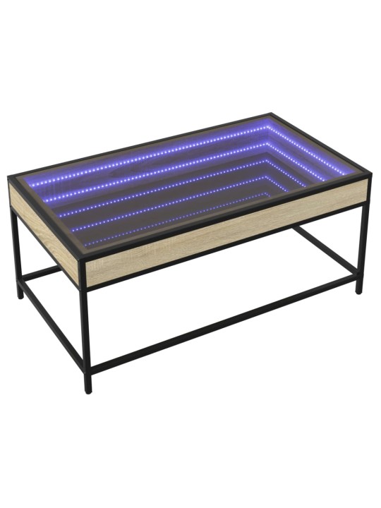 sohvapöytä Infinity LED-valoilla Sonoma-tammi 90x50x41 cm