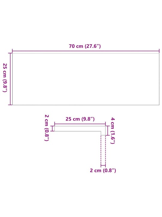 Askelmat 4 kpl Käsittelemätön 70x25x2 cm massiivipuutammea