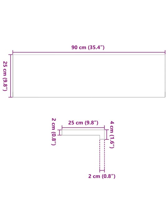 Askelmat 4 kpl käsittelemätön 90x25x2 cm täysi tammi