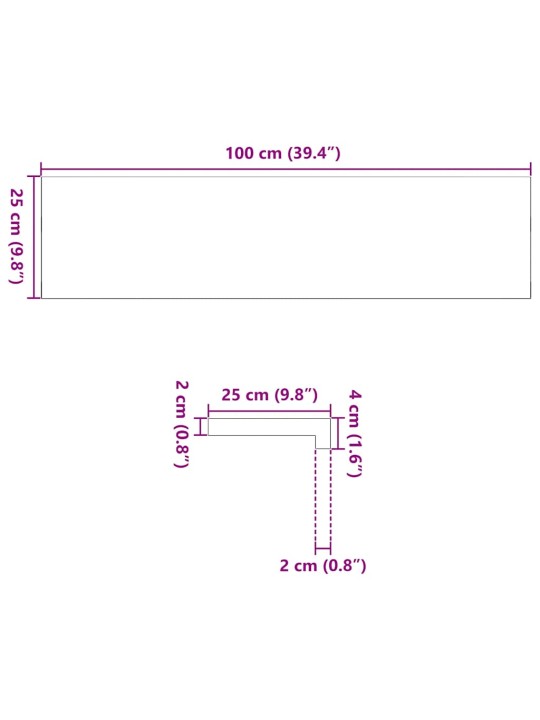 Askelmat 4 kpl käsittelemätön 100x25x2 cm täysi tammi