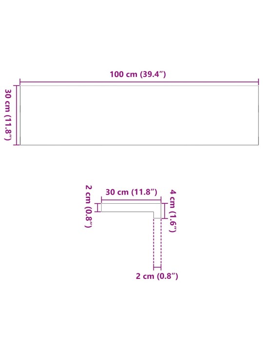 Askelmat 8 kpl käsittelemätön 100x30x2 cm täysi tammi