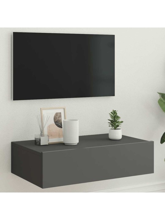 TV-kaappi LED-valoilla Harmaa 60x35x15,5 cm