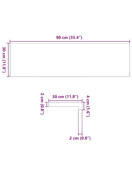 Askelmat 2 kpl vaaleanruskea 90x30x2 cm täysi tammi