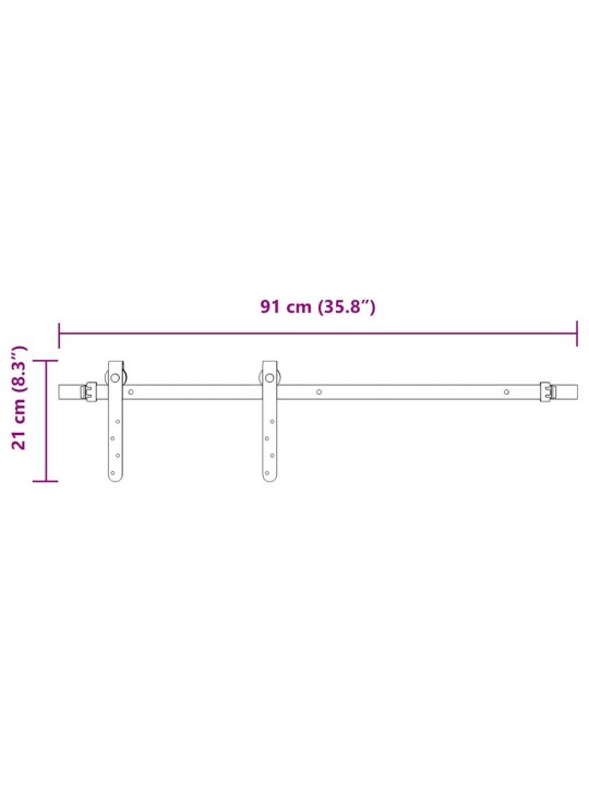 Liukukaapin ovisarja 91 cm hiiliteräs