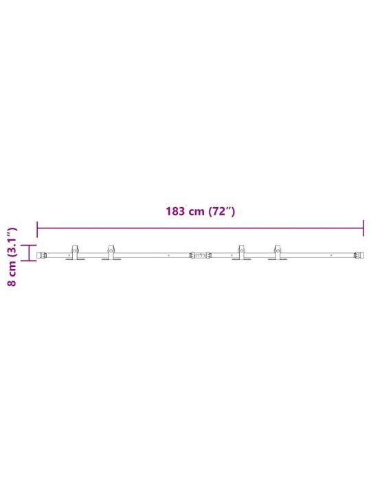 Liukukaapin ovisarja 183 cm hiiliteräs