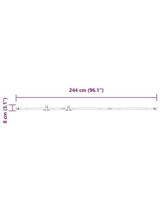 Liukukaapin ovisarja 244 cm hiiliteräs
