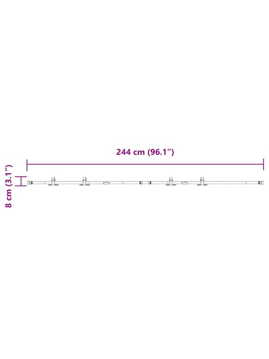 Liukukaapin ovisarja 244 cm hiiliteräs