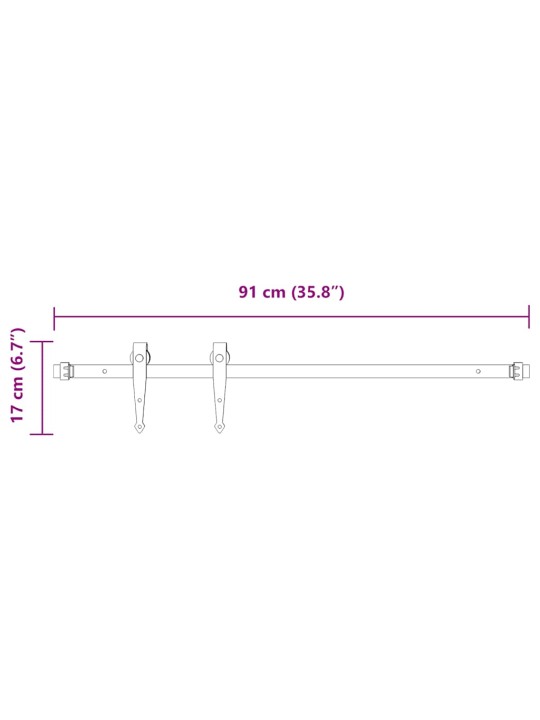 Liukukaapin ovisarja 91 cm hiiliteräs