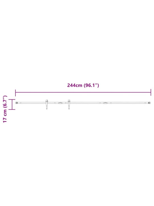 Liukukaapin ovisarja 244 cm hiiliteräs