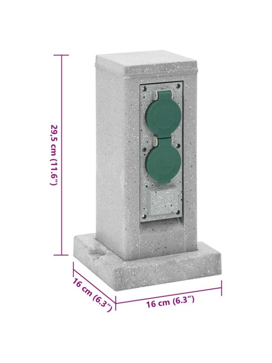 Pistorasia ulos maapiikillä 4-os kivityyli harmaa 16x16x29,5 cm