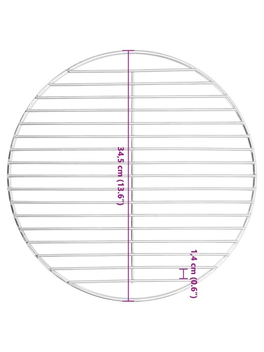 Grilliritilä pyöreä Ø34,5 cm 304 ruostumaton teräs