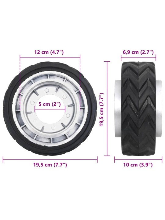 Rengas nokkapyörään Ø19,5x10 cm alumiini ja kumi