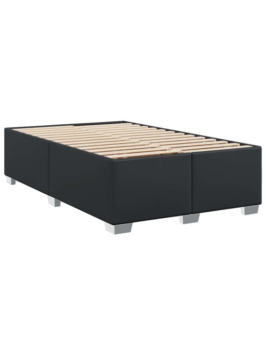 Sängynrunko ilman patjaa musta double faux leather