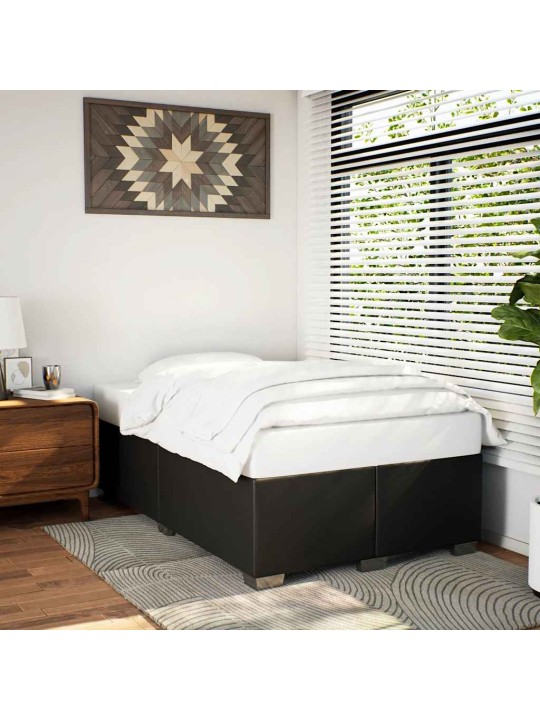 Sängynrunko ilman patjaa musta double faux leather