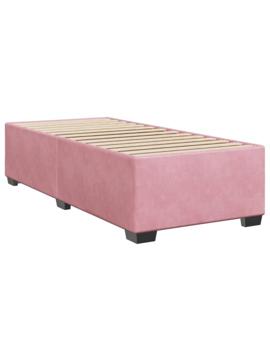 Jenkkisänky patjalla pinkki 90x190 cm sametti