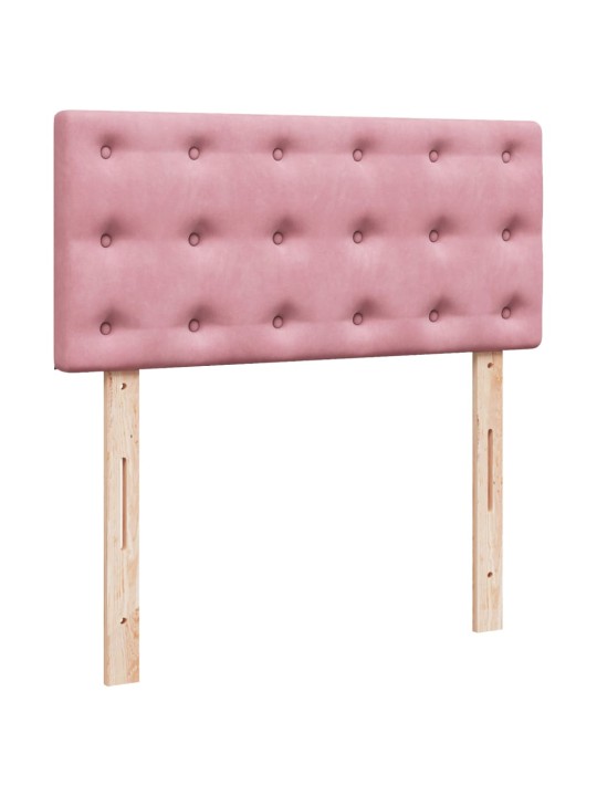 Jenkkisänky patjalla pinkki 90x190 cm sametti