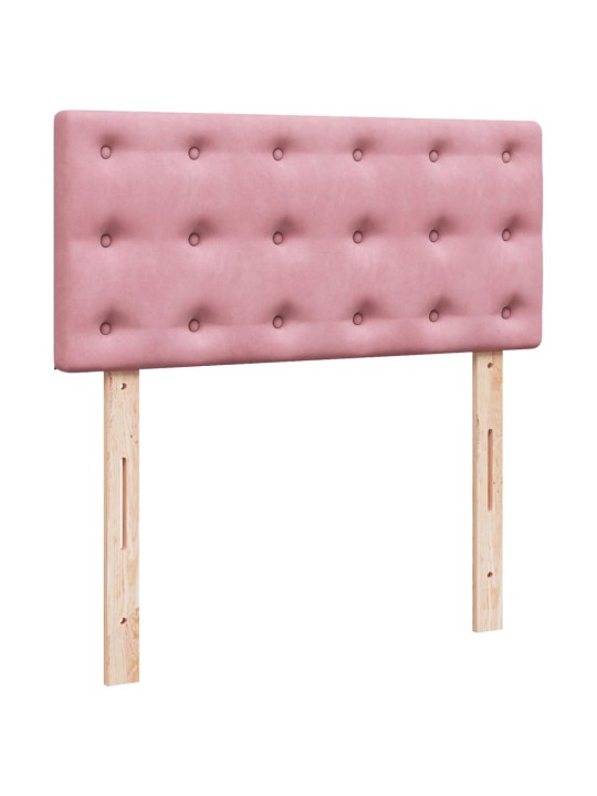 Jenkkisänky patjalla pinkki 90x200 cm sametti