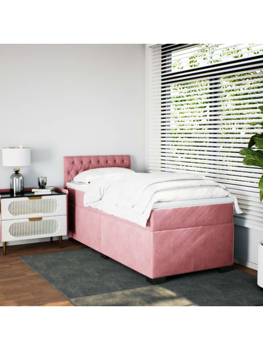 Jenkkisänky patjalla pinkki 100x200 cm kangas