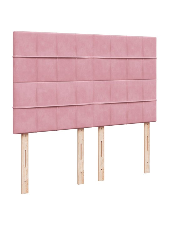 Jenkkisänky patjalla pinkki 140x190 cm sametti