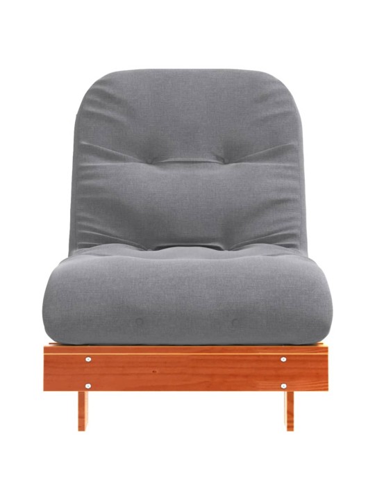 Futon vuodesohva patjalla vahanruskea 70x206x11 cm täysi mänty