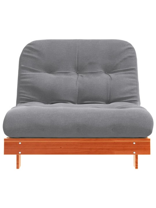 Futon vuodesohva patjalla vahanruskea 100x206x11 cm täysi mänty