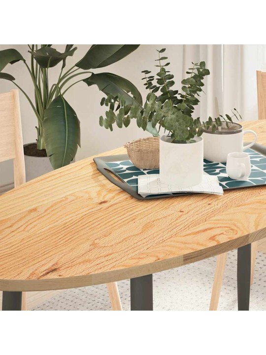 Pöytälevy 140x60x2 cm massiivipuuta tammi soikea