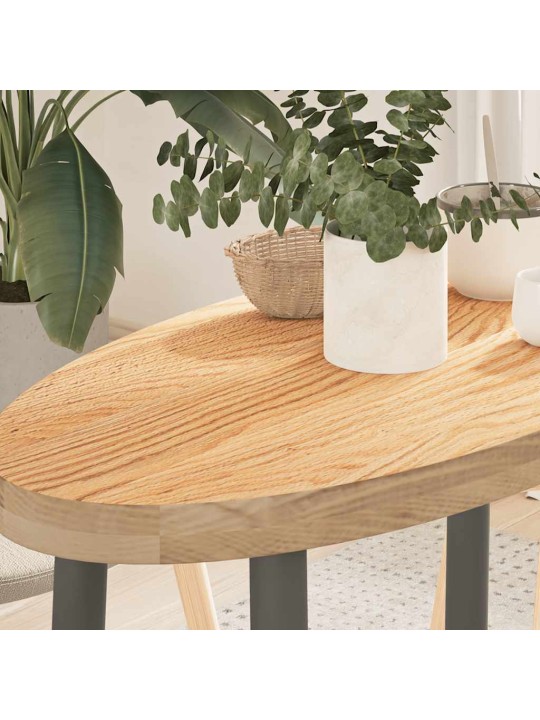 Pöytälevy 80x40x4 cm massiivipuuta tammi soikea