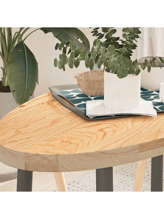 Pöytälevy 100x50x4 cm massiivipuuta tammi soikea
