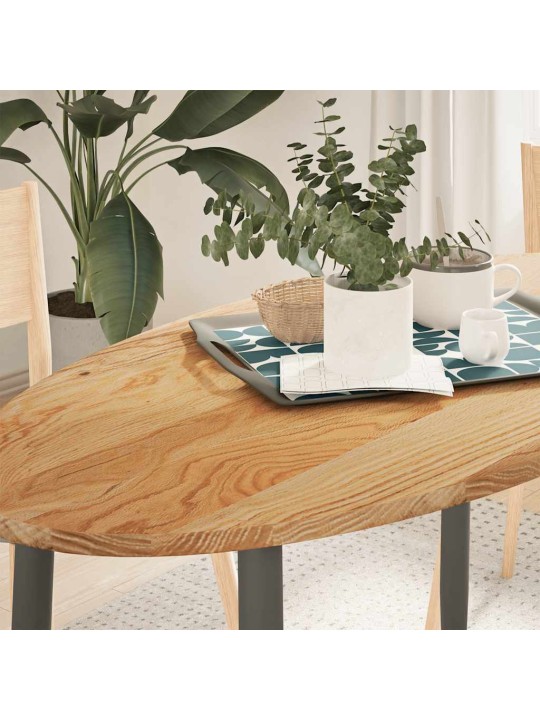 Pöytälevy vaaleanruskea 120x60x2 cm massiivipuu tammi soikea