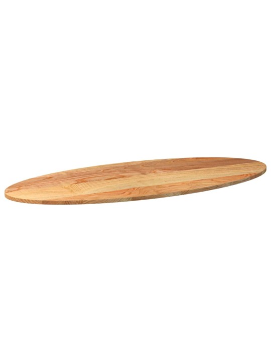 Pöytälevy vaaleanruskea 140x60x2 cm massiivipuu tammi soikea